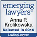 Emerging Lawyer 2015 award to Anna P. Krolikowska logo